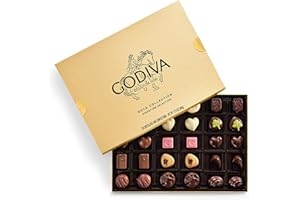 GODIVA CHOCOLATIER Godiva Gold Assorted Chocolate Gift Box, Belgian Dark and Milk Chocolates with Pralinés, Ganaches & Caramels, Gourmet Gift for Birthdays, Holidays, Non-GMO & Kosher, 30 Pc