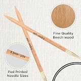 KnitPro Basix Beech Fixed Circular Needles 16" 5.50mm view 2