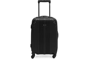 Kenneth Cole REACTION Out of Bounds Lightweight Hardshell 4-Wheel Spinner Luggage, Midnight Black, 20-Inch Carry On