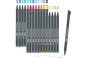 VITOLER 24 Colored Journaling , Fine Line Point Drawing Marker Pens for Writing Journaling Planner Coloring Book Sketching Taking Note Calendar Art Projects Office School Supplies (24 Colors)