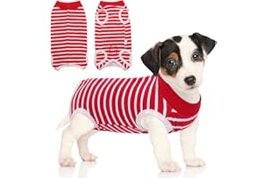 SAWMONG Dog Recovery Suit, Recovery Suit for Dogs After Surgery, Dog Spay Surgical Suit for Female Dogs, Dog Onesie Body Suit for Surgery Male Substitute Dog E-Collar Cone, Red, X-Small