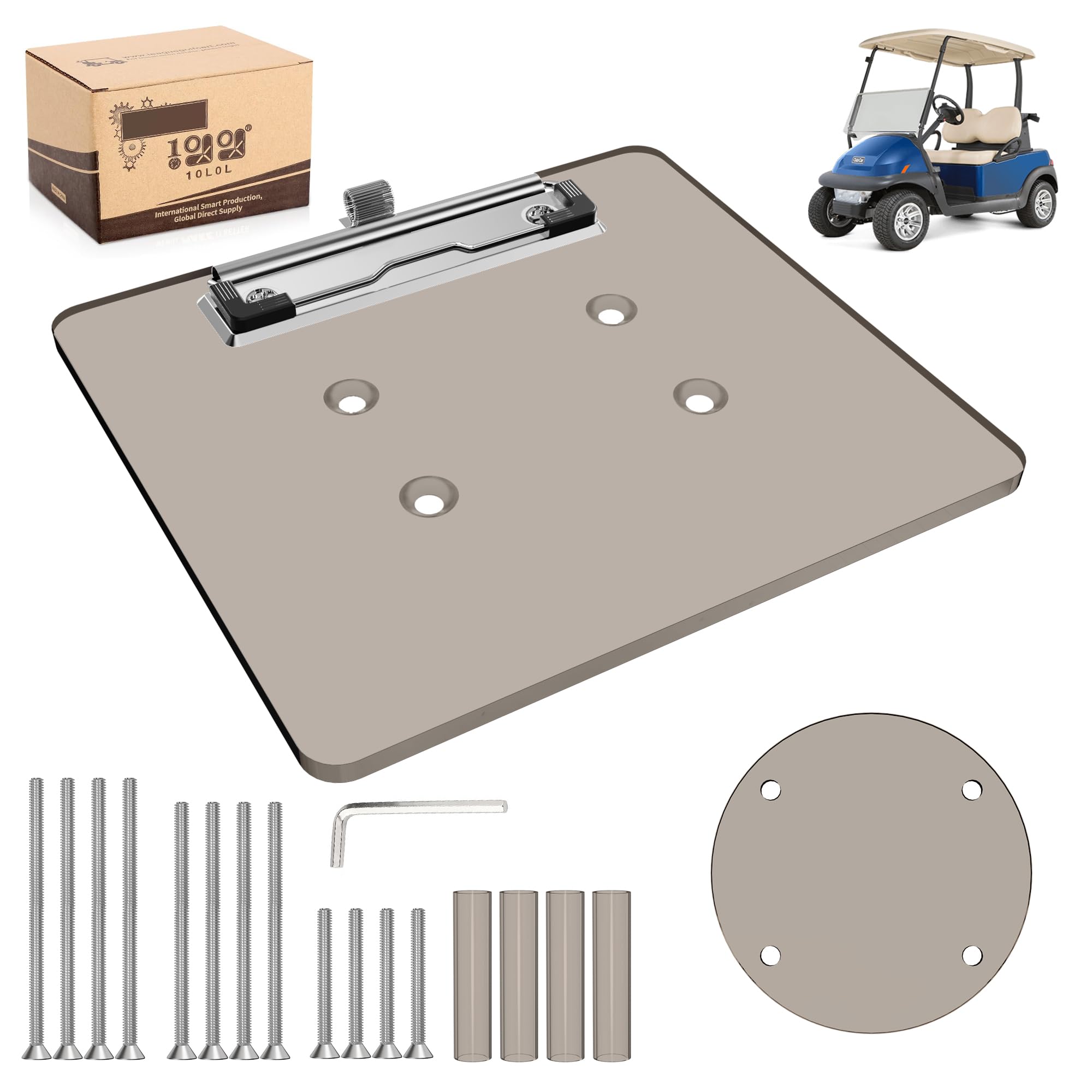 Photo 1 of 10L0L Golf Cart Scorecard Holder with Pencil Holder Universal for Yamaha EZGO Club Car with 5-6 Holes Golf Cart Steering Wheel,Easy to Install & Record