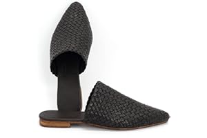 braided leather Mules shoes for women || Premium Handmade Babouches || braided leather Slippers || Moroccan Babouche Dyed Wit