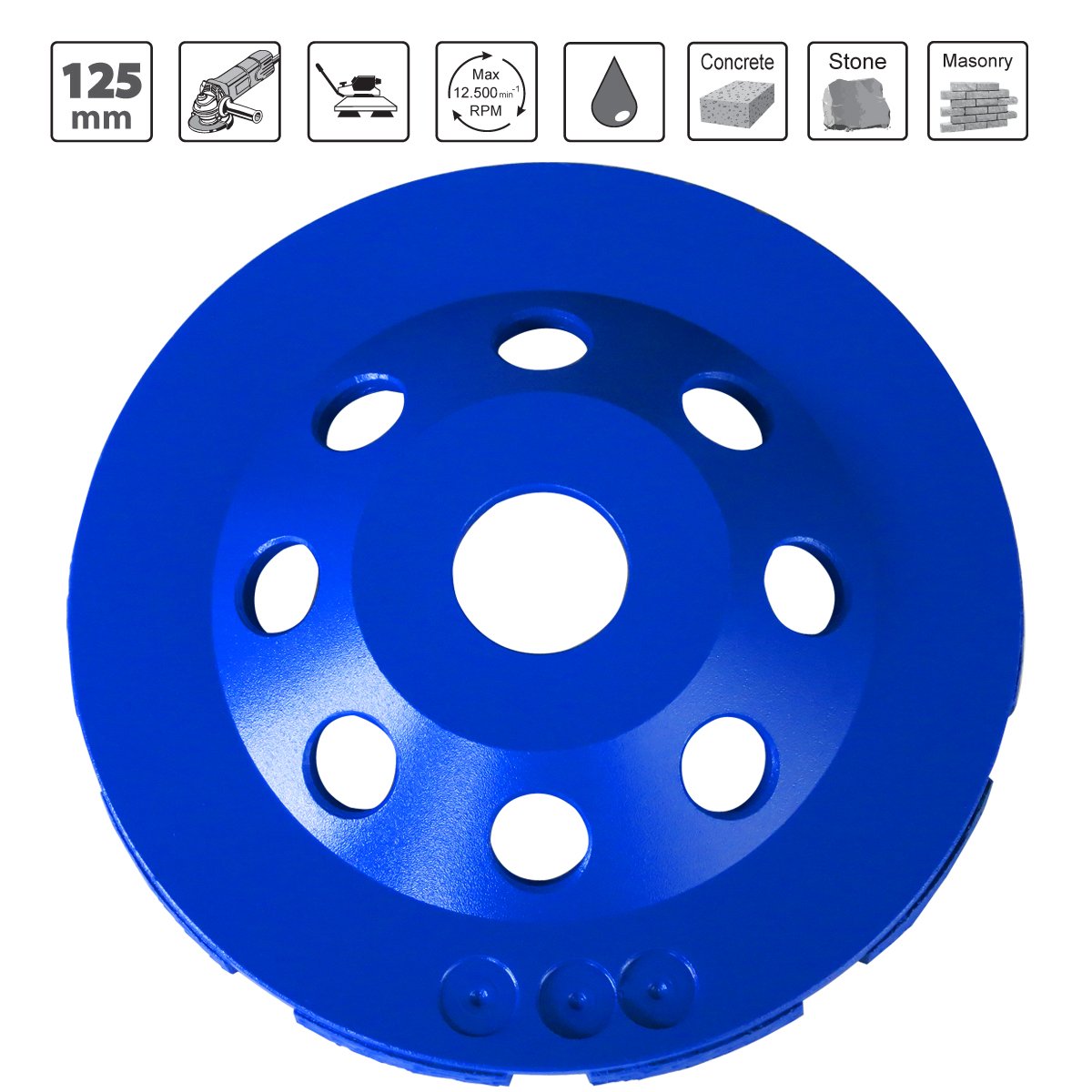 S&R 125mm Diamond Cup Wheel for Concrete Granite & Masonry - Image 3