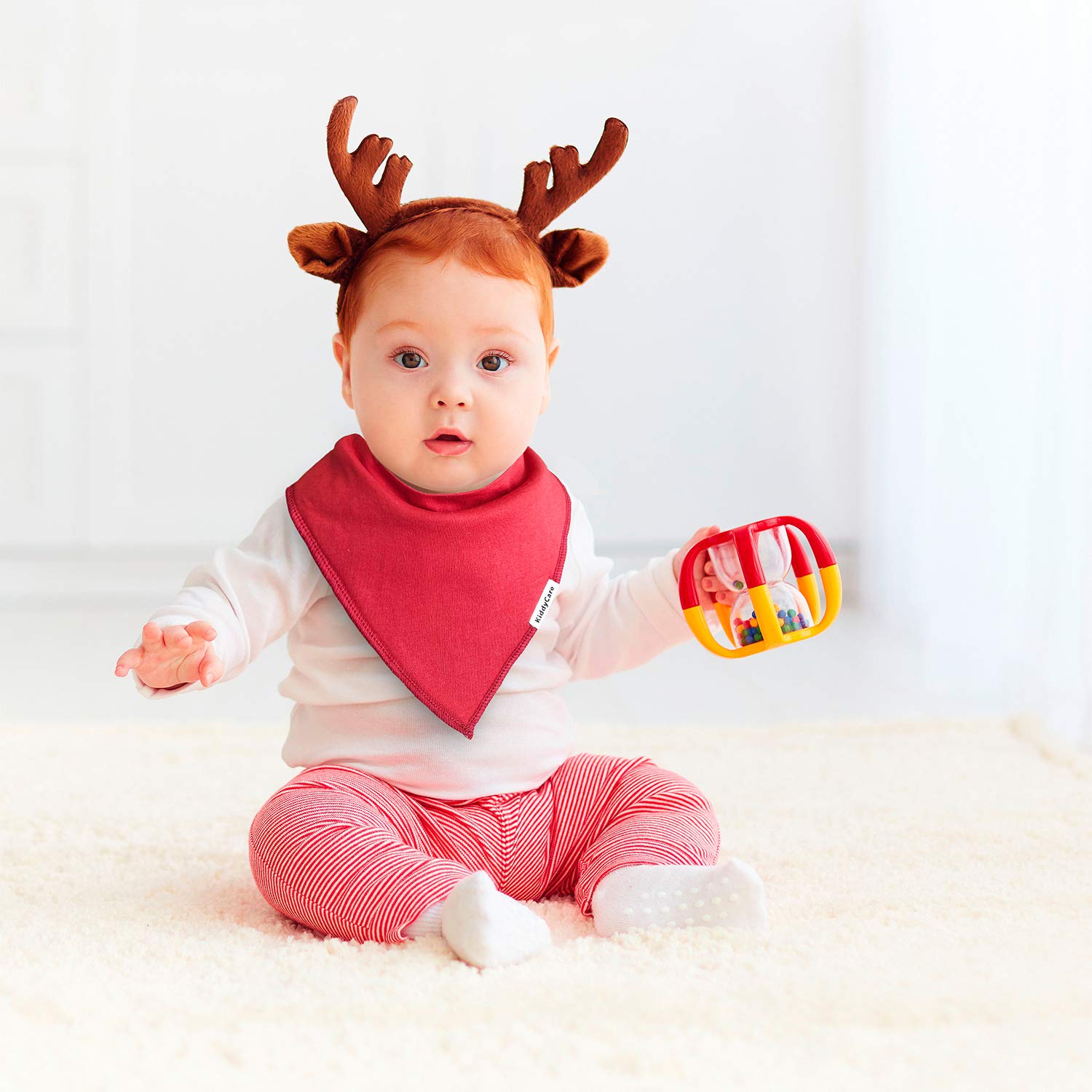 KiddyCare Baby Bibs 8 Pack - 100% Organic Cotton for Drooling and Teething - Soft & Absorbent Bandana Drool Bibs for Baby Boys and Girls - Unisex Baby Shower Gift Set: Baby