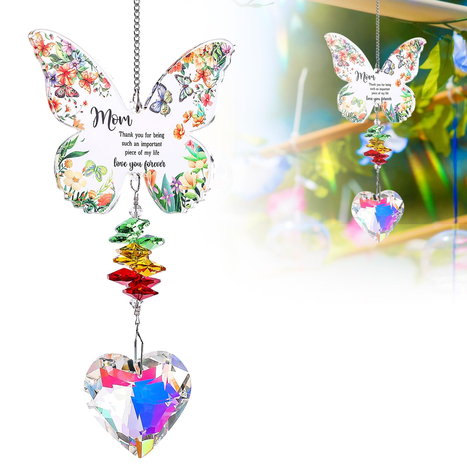 for Women, Crystal Suncatcher Butterfly Gifts for Women, Sun Catchers for Windows, Gifts for Nan,Gifts for Friends Women, Nan Gifts for Christmas, Hanging Window Butterfly Decor Gift