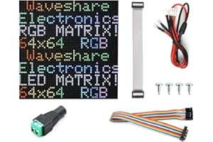 Waveshare RGB Full-Color LED Matrix Panel, 2.5mm Pitch, 64×64 Pixels, Adjustable Brightness, Compatible with Raspberry Pi/Ras
