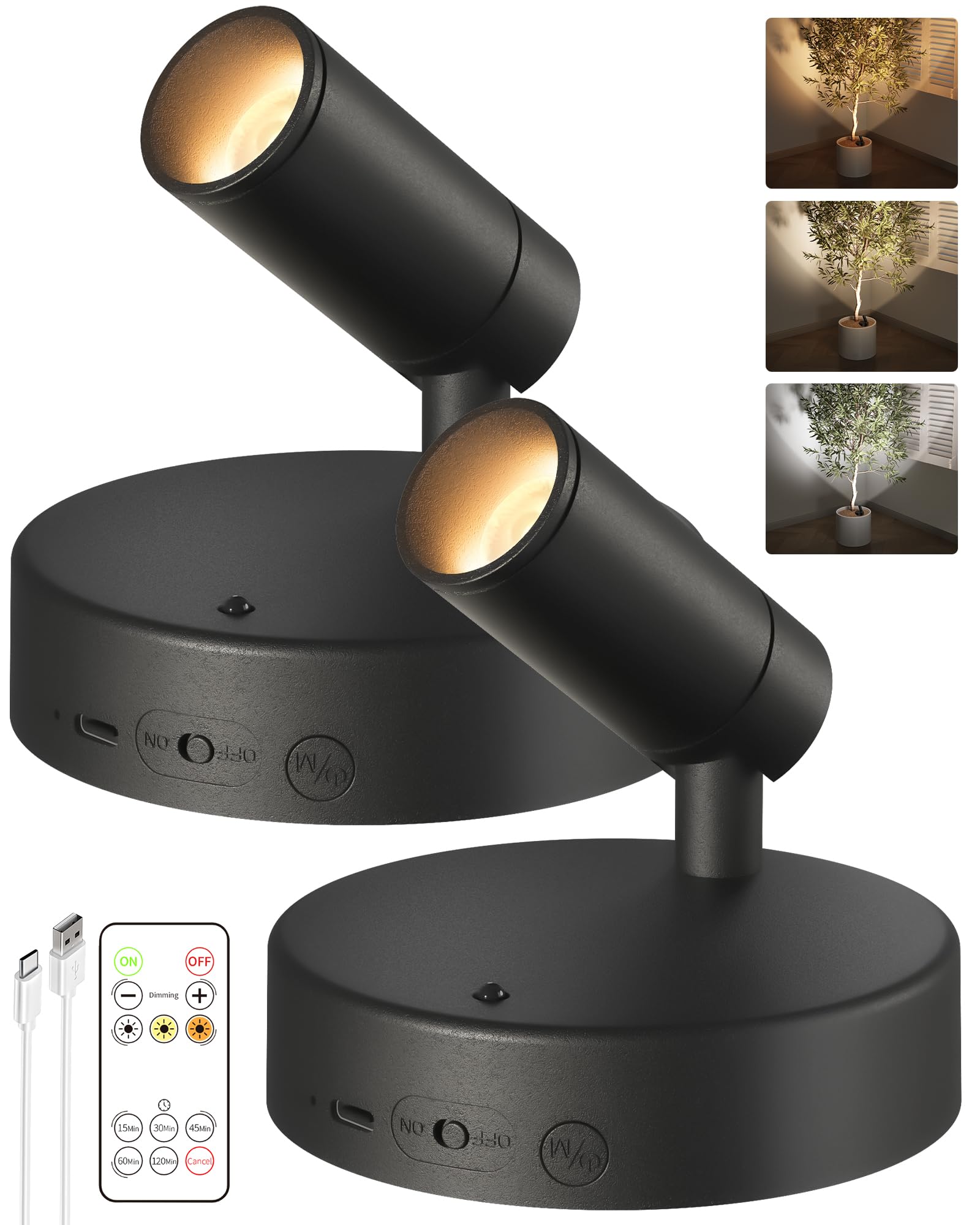 EZVALO Spotlights Indoor with Remote,5500mAh
