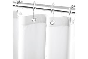 Felisa Waterproof Fabric Shower Curtain Liner with 6 Weighted Magnets,72 x 72 inch Hotel Quality & Soft Cloth Shower Curtain,Washable White Shower Curtain Liner for Bathroom