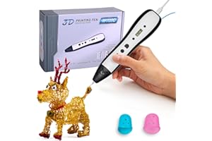 Kretrum 3D Pen for Kids | 3D Printing Pen with LCD Display | 3D Painting Pen with 1.75mm PLA Filament, Fingerstall, Pen Holde