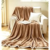STHYTON Electric Heated Blanket Throw 50"x60", 9 Heating Settings, Brown | Soft Cozy Flannel &amp; Sherpa Fabric Dual-Sided, 2-10 Hours Auto Off, Warming Heated Throw for Home Office, Machine Washable