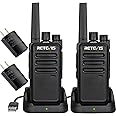 Retevis RT68 Walkie Talkies Rechargeable,Portable FRS Two-Way Radios for Adults,Heavy Duty 2 Way Radios Long Range,USB Charging Base,License Free Walkie Talkie for Road Trip Gifts Camping (2 Pack)