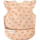 Tiny Twinkle Mess Proof Baby Bib for Girls | Waterproof Toddler Bib for Eating | Baby Apron for Feeding | Machine Washable | Perfect Shower Gift (Boho Rainbow, 6&ndash;24M)