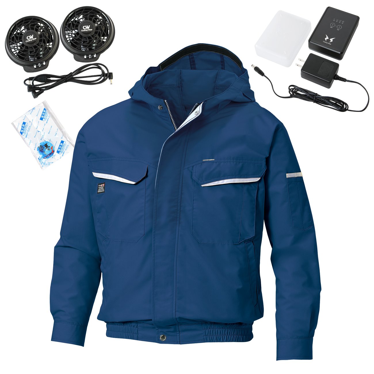 特別価格 作業ジャケットコート M 3 ネイビー 3 ネイビー B00v6hr6eo サンエス 空調服 M 空調風神服 フード付き長袖ブルゾン 18年新型ファン 日本製リチウムイオンバッテリーセット 保冷剤2個付 099 Kuh 作業服 Www Assespropr Org Br