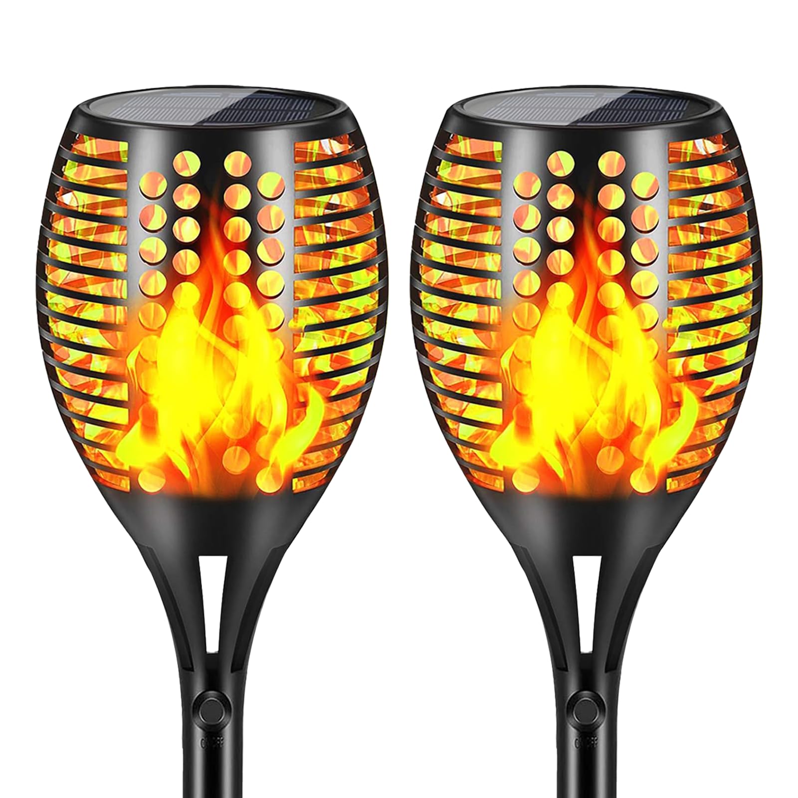 Photo 1 of Aionarew Solar Lights Outdoor, 43" Waterproof Flickering Flames Torch Lights, Solar Landscape Decoration Lighting Auto On/Off Pathway for Garden Patio Yard Christmas, 2 Packs
