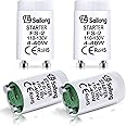 Saillong 4 Pack White Fluorescent Starter for Use with 4-40W Preheat Fluorescent Lamps, CE Certified Fluorescent Tube Neon Starter Use in 110-130V (F S-2/s2)