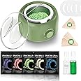 Waxing Kit - TIKESI Wax Warmer for Hair Removal, Hard Wax Kit with 14oz 5 Bags Hard Wax Beans for Full Body, Legs, Face, Eyebrows, Bikini, Brazilian Waxing Kit for Women Men