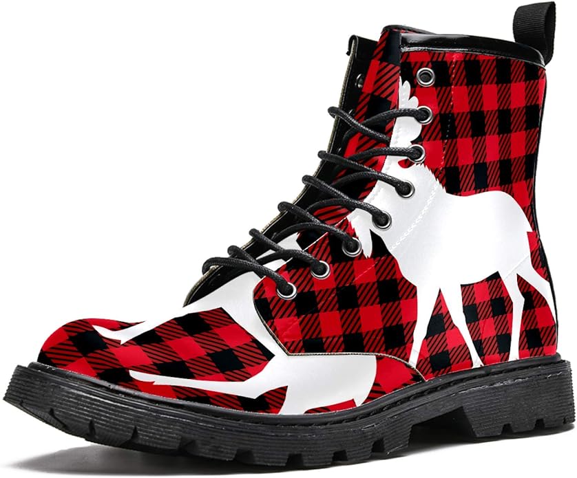 Botas de invierno imobaby de ciervos blancos sobre cuadros negros y