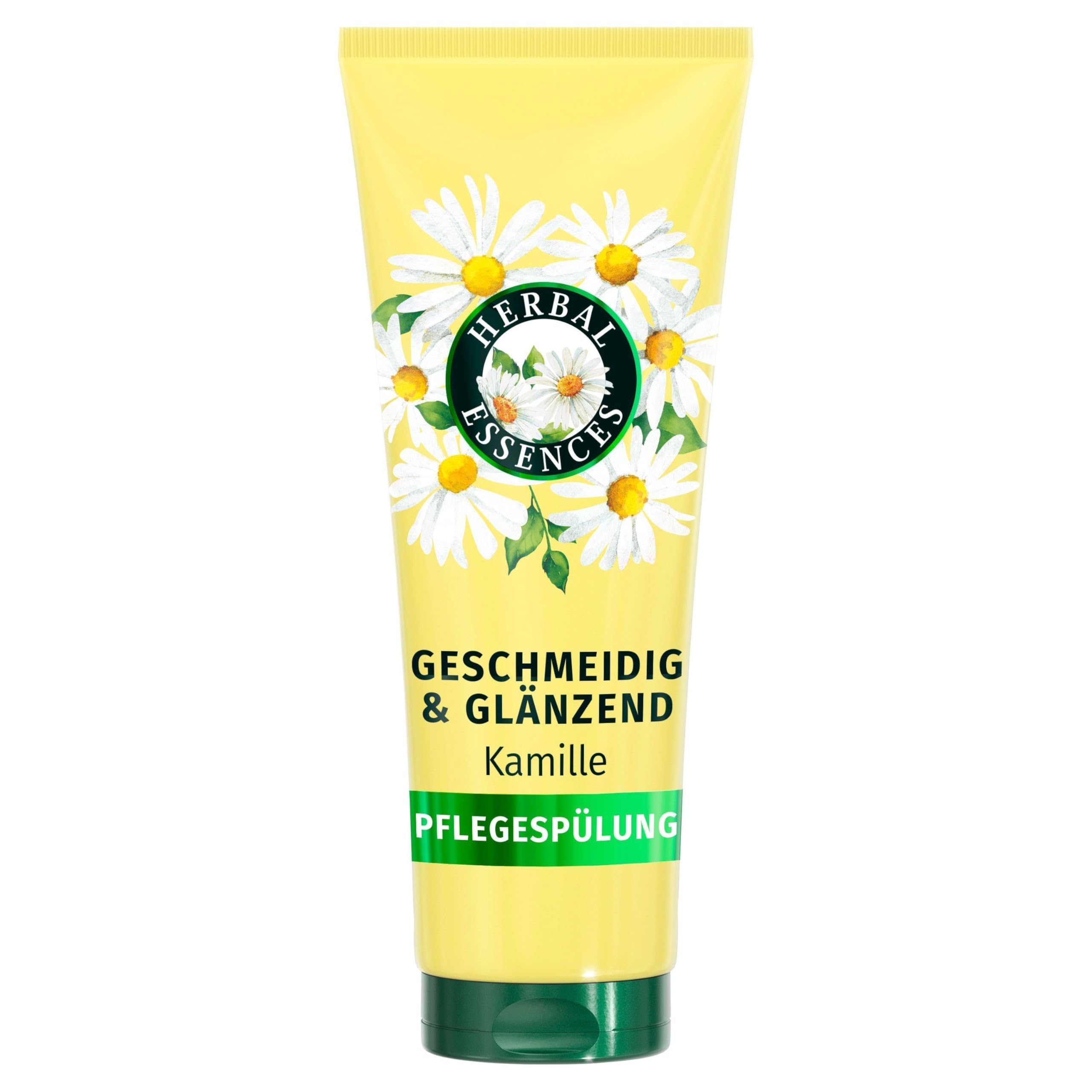 Herbal Essences Geschmeidig & Glänzend Pflegespülung mit Kamille 250ml. Von Stumpfem zu Glänzendem Haar, Mit Kamillenextrakt, Vegan