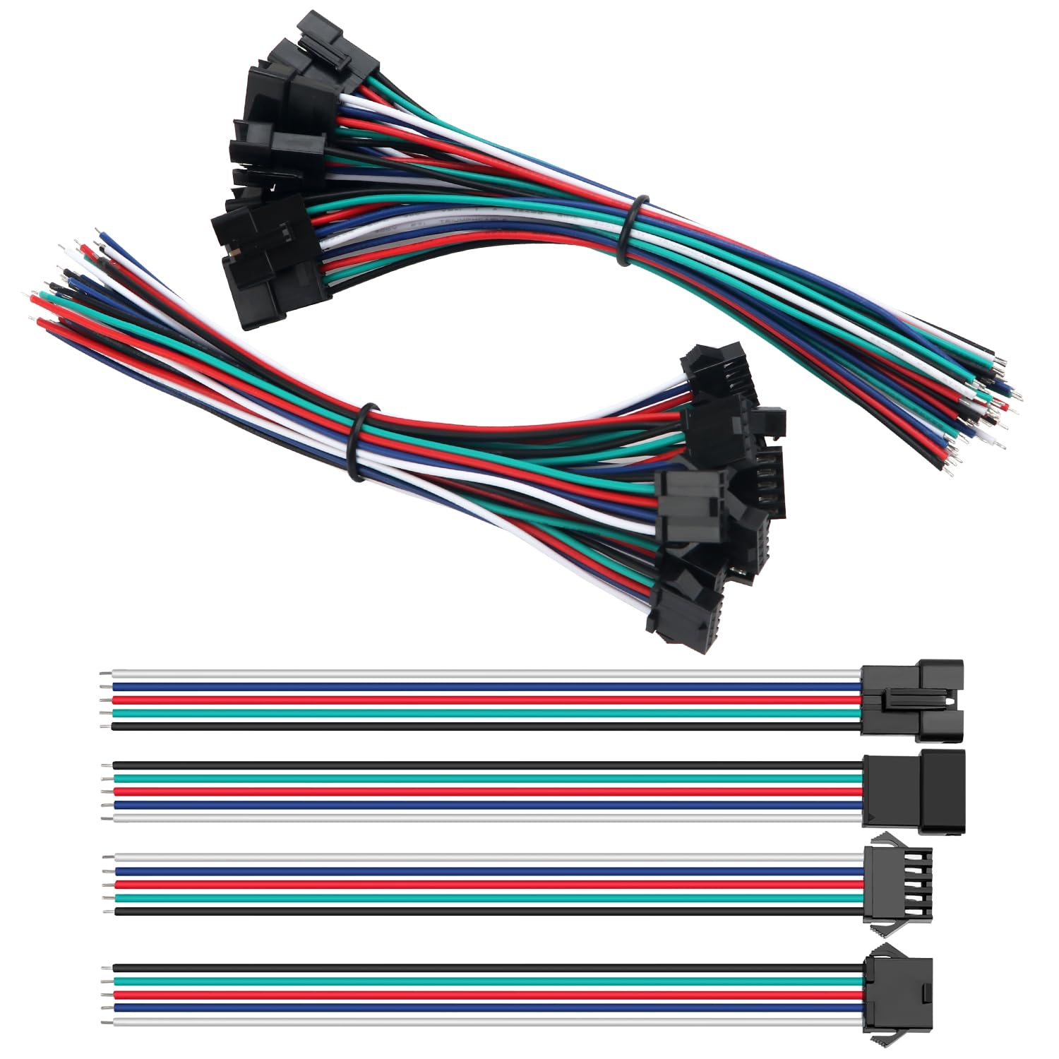 Lyeteung 10 Pairs Mini Micro JST-SM Plug Connector, JST 5 Pin Micro Electrical Male and Female Connector Plug Wire Cable, with 150mm 22AWG Wire โ image 1