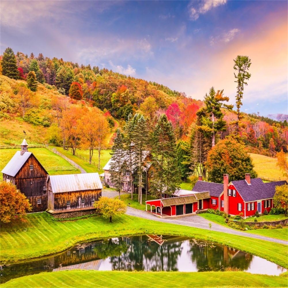 LFEEY 8x8ft Peaceful Country Farm Backdrop Seasonal Amazon.co.uk