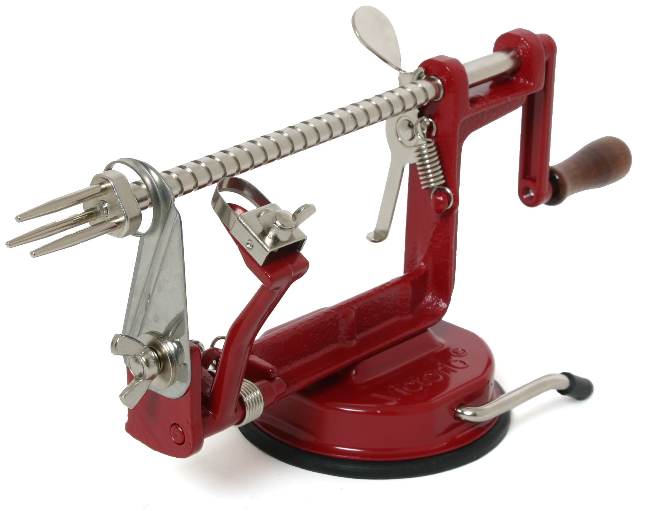 Galleon Johnny Apple Peeler By VICTORIO VKP1010, Cast Iron, Suction Base