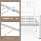 Yaheetech 3ft Single Metal Bed Frame with Headboard Footboard White view 7