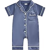 Kuriozud Baby Girl Boy St Patricks Day Silk Satin Pajamas Romper One-Piece Jumpsuit Long Sleeve Nightgown Pjs Sleepwear