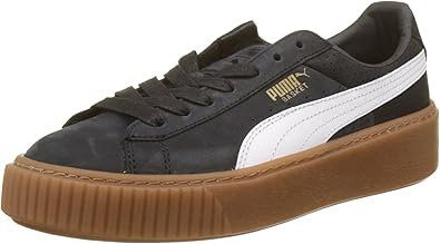 puma basket platform uomo bianche