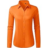 Button Down Shirts for Women Wrinkle Free Dress Shirt Classic Fit Long Sleeve Casual Business Blouse Work