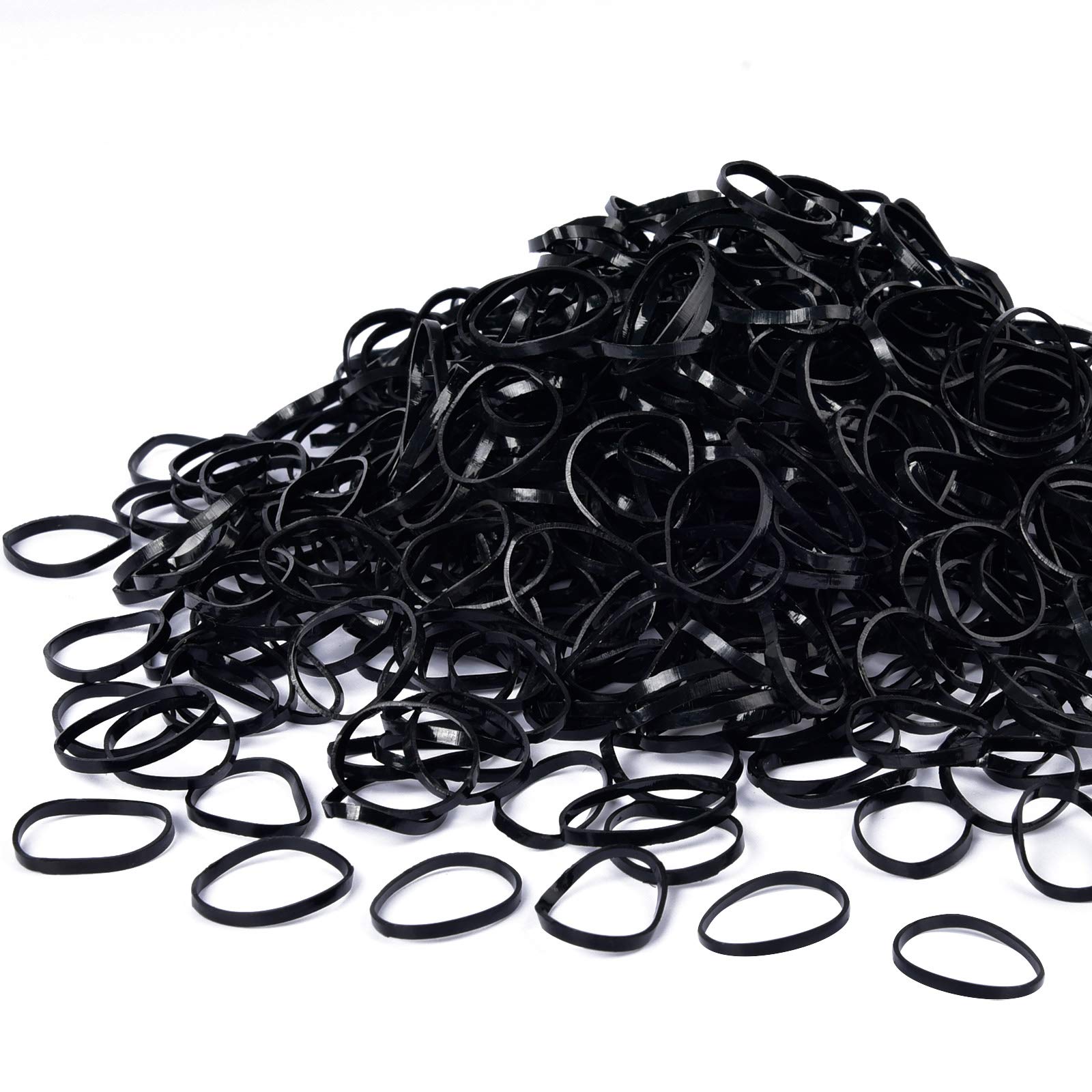 Hair Bands, MORGLES 1000pcs Small Hair Elastic Bands with Box for Adult Women, Black