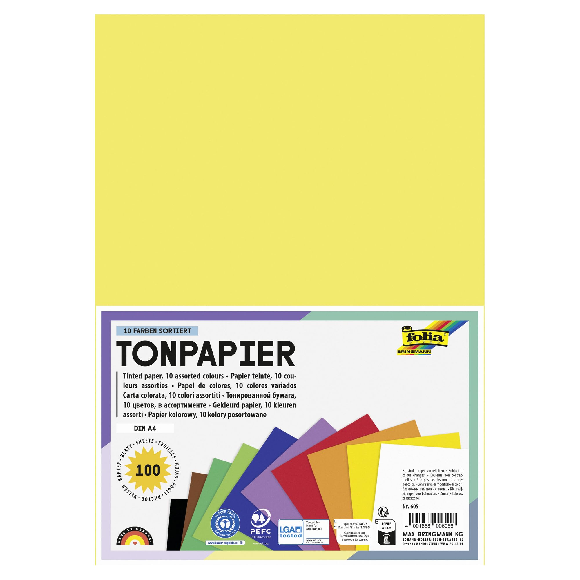 Colour Paper Pad A4 100 Sheets Assorted Colours