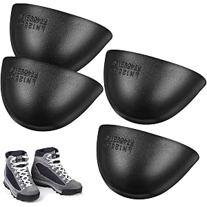 Steel Toe Covers Anti-Smash Safety Toe Protector Inserts for Work Shoes, 2 Pairs Black