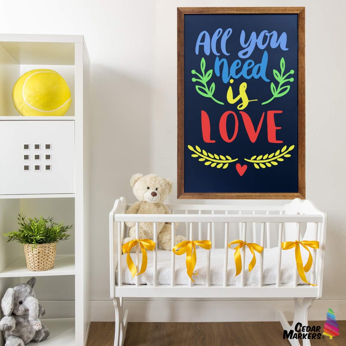 Cedar Markers 36"x24" Big Chalkboard with Wooden Frame. 100% Non-Porous Erasable Blackboard and Whiteboard for Liquid Chalk Markers. Magnet Board Chalk Board Decorative Chalkboard for Parties (36x24): Home & Kitchen