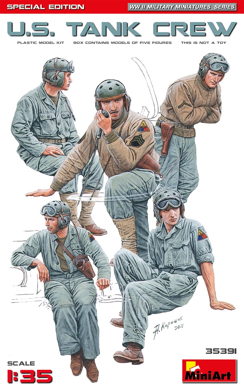 Miniart MIN35391 1:35-US Tank Crew, (Special Edit) Scale Model kit, Unpainted