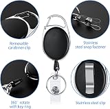 Vicloon Retractable Badge Reels 2pcs Heavy Duty Keychain 2 in 1 Clips view 3