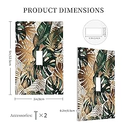 Green Tropical Leaves Gold Palm Leaf Botanical 1