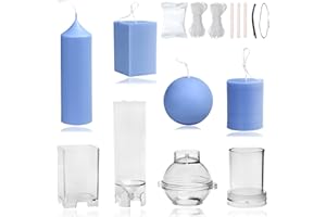 MILIVIXAY 4pcs Plastic Candle Molds - Including Pillar, Cylinder, Rectangle and Sphere Molds for Beeswax