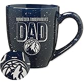Rico Industries NBA Basketball Dad 16 oz Team Color Laser Engraved Speckled Ceramic Coffee Mug