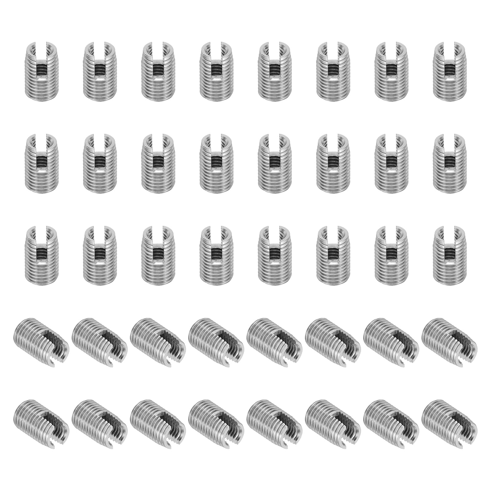 PATIKIL Self-Tapping Threaded Inserts, 40 Pcs M4 x M6.5 x 10mm 303 Stainless Steel Thread Adapter Reducer Slotted Screw Repair Inserts Nuts Sleeve — image 1