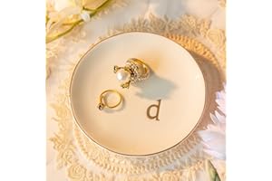 COMMGOAL Ceramic Ring Holder for Jewelry, Jewelry Tray, Ring Dish, Aesthetic Room Decor, Engagement Gifts Bride Gifts Wedding