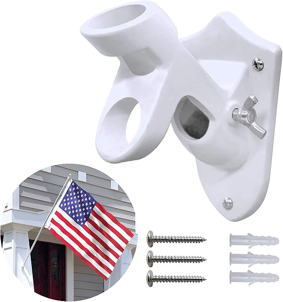 Flag Pole Bracket,2Position Flag Pole Mount Industrial Grade Iron