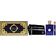 Versace Dylan Blue For Men 3 Piece Gift Set (Eau De Toilette Spray, 3.4 Ounce + Travel Spray, 0.34 Ounce + Versace Blue Trousse)