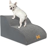 Nepfaivy Dog Steps 2-Step Stairs for Bed Non-Slip Foam 55x40x30cm
