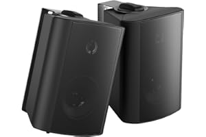 Herdio 4 Inches Bluetooth Outdoor Speakers Waterproof Patio Deck Wall Mount (Black)