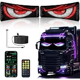 Untrxr 2pcs Devil Eyes Light for Windshield,14&ldquo;*4&rdquo;Programmable Flexible LED Display with Remote/App Control,Custom Animations, Patterns &amp; Text,for Store、Cars、 Trucks