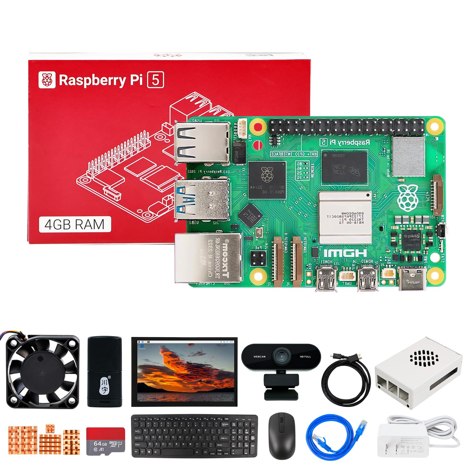 Mua Yahboom Raspberry Pi 5 Developer Kit 4GB+HD 10.1" Display (with