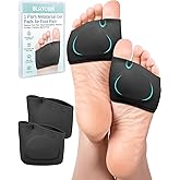 BLATOWN 1 Pairs Metatarsal Pads with Gel Pad for Women and Men, Ball of Foot Pain Relief Cushions, Foot Pad for Pain Relief, Sesamoiditis, Metatarsalgia, Morton's Neuroma (Black, Large)