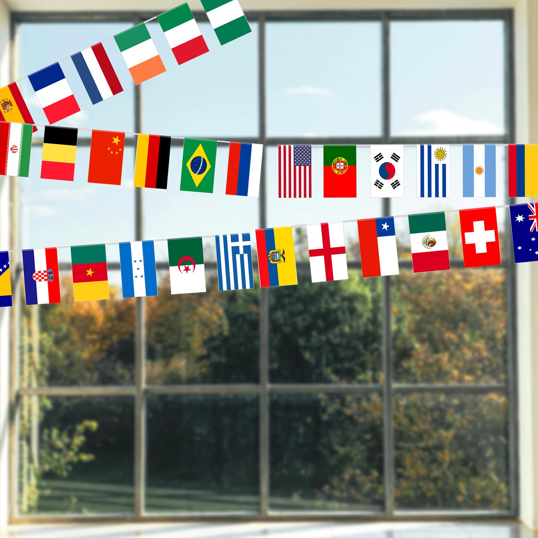 32 Flag Bunting Party Decorations, Olympics Bunting Banner Decorations for Party Bar Club Garden and Street Decorations (2)