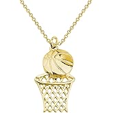 BNQL Basketball Lovers Gifts Necklace Basketball Hoop Sports Pendant Necklace Sports Jewelry Gifts for Men Boy Women